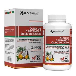 Suplemento Alimentar Óleo de Cártamo e Coco 60cps Gelatinosas