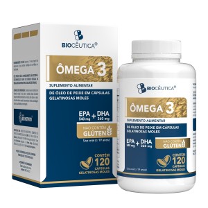 Suplemento Alimentar Ômega 3 EPA(540mg)+DHA(360mg) 120 cps Gelatinosas